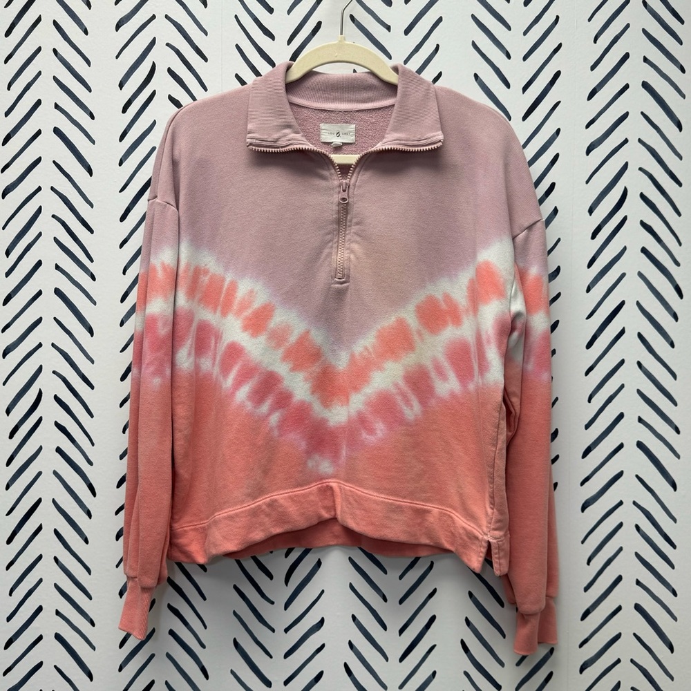 Lou & Grey Tie Dye Sweatshirt | Purple & Peach - S